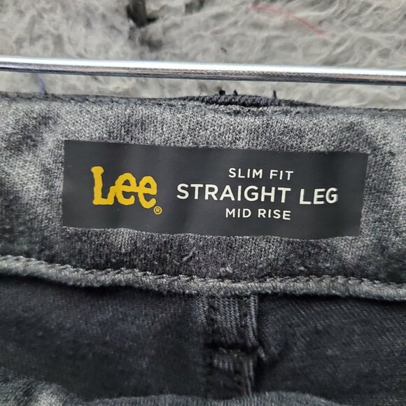 Lee Jeans Womens 16 Black Slim Fit Straight Leg Mid Rise Stretch Denim - Picture 3 of 11